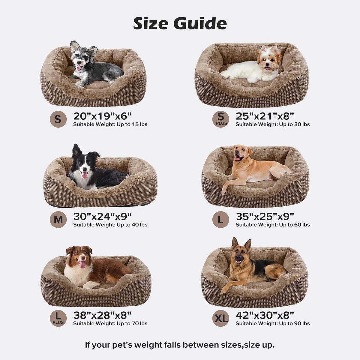 Medium Dog Beds for Medium Dogs Washable, Rectangle Dog Bed Medium Size Dog, Orthopedic Dog Bed, Warming Soft Calming Sleeping Puppy Bed Durable Pet Bed with Anti-Slip Bottom M(30"x24"x9")