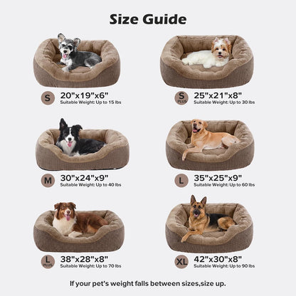 Medium Dog Beds for Medium Dogs Washable, Rectangle Dog Bed Medium Size Dog, Orthopedic Dog Bed, Warming Soft Calming Sleeping Puppy Bed Durable Pet Bed with Anti-Slip Bottom M(30"x24"x9")