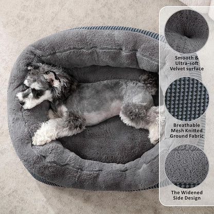 Medium Dog Beds for Medium Dogs Washable, Rectangle Dog Bed Medium Size Dog, Orthopedic Dog Bed, Warming Soft Calming Sleeping Puppy Bed Durable Pet Bed with Anti-Slip Bottom M(30"x24"x9")
