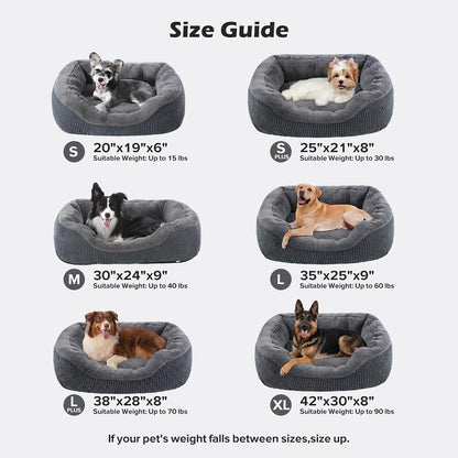 Medium Dog Beds for Medium Dogs Washable, Rectangle Dog Bed Medium Size Dog, Orthopedic Dog Bed, Warming Soft Calming Sleeping Puppy Bed Durable Pet Bed with Anti-Slip Bottom M(30"x24"x9")