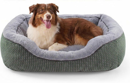 Medium Dog Beds for Medium Dogs Washable, Rectangle Dog Bed Medium Size Dog, Orthopedic Dog Bed, Warming Soft Calming Sleeping Puppy Bed Durable Pet Bed with Anti-Slip Bottom M(30"x24"x9")