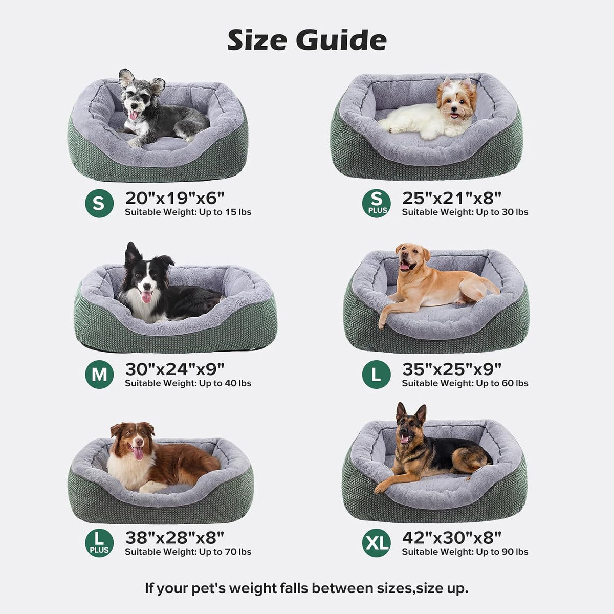 Medium Dog Beds for Medium Dogs Washable, Rectangle Dog Bed Medium Size Dog, Orthopedic Dog Bed, Warming Soft Calming Sleeping Puppy Bed Durable Pet Bed with Anti-Slip Bottom M(30"x24"x9")