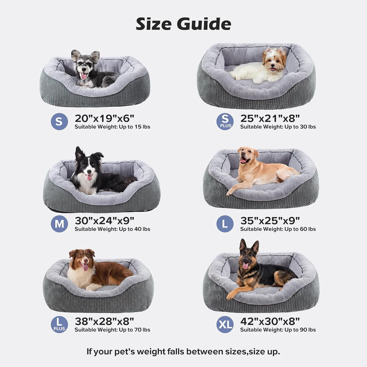 Medium Dog Beds for Medium Dogs Washable, Rectangle Dog Bed Medium Size Dog, Orthopedic Dog Bed, Warming Soft Calming Sleeping Puppy Bed Durable Pet Bed with Anti-Slip Bottom M(30"x24"x9")