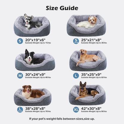 Medium Dog Beds for Medium Dogs Washable, Rectangle Dog Bed Medium Size Dog, Orthopedic Dog Bed, Warming Soft Calming Sleeping Puppy Bed Durable Pet Bed with Anti-Slip Bottom M(30"x24"x9")