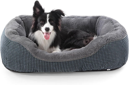 Medium Dog Beds for Medium Dogs Washable, Rectangle Dog Bed Medium Size Dog, Orthopedic Dog Bed, Warming Soft Calming Sleeping Puppy Bed Durable Pet Bed with Anti-Slip Bottom M(30"x24"x9")