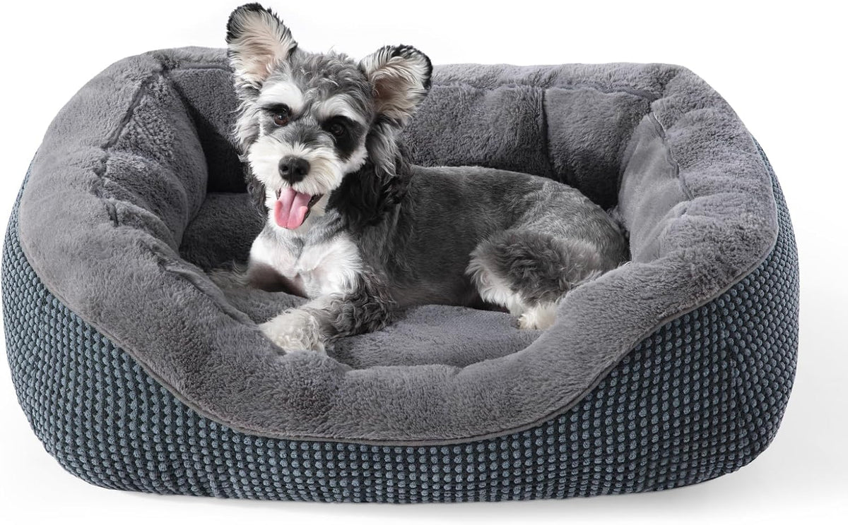 Medium Dog Beds for Medium Dogs Washable, Rectangle Dog Bed Medium Size Dog, Orthopedic Dog Bed, Warming Soft Calming Sleeping Puppy Bed Durable Pet Bed with Anti-Slip Bottom M(30"x24"x9")