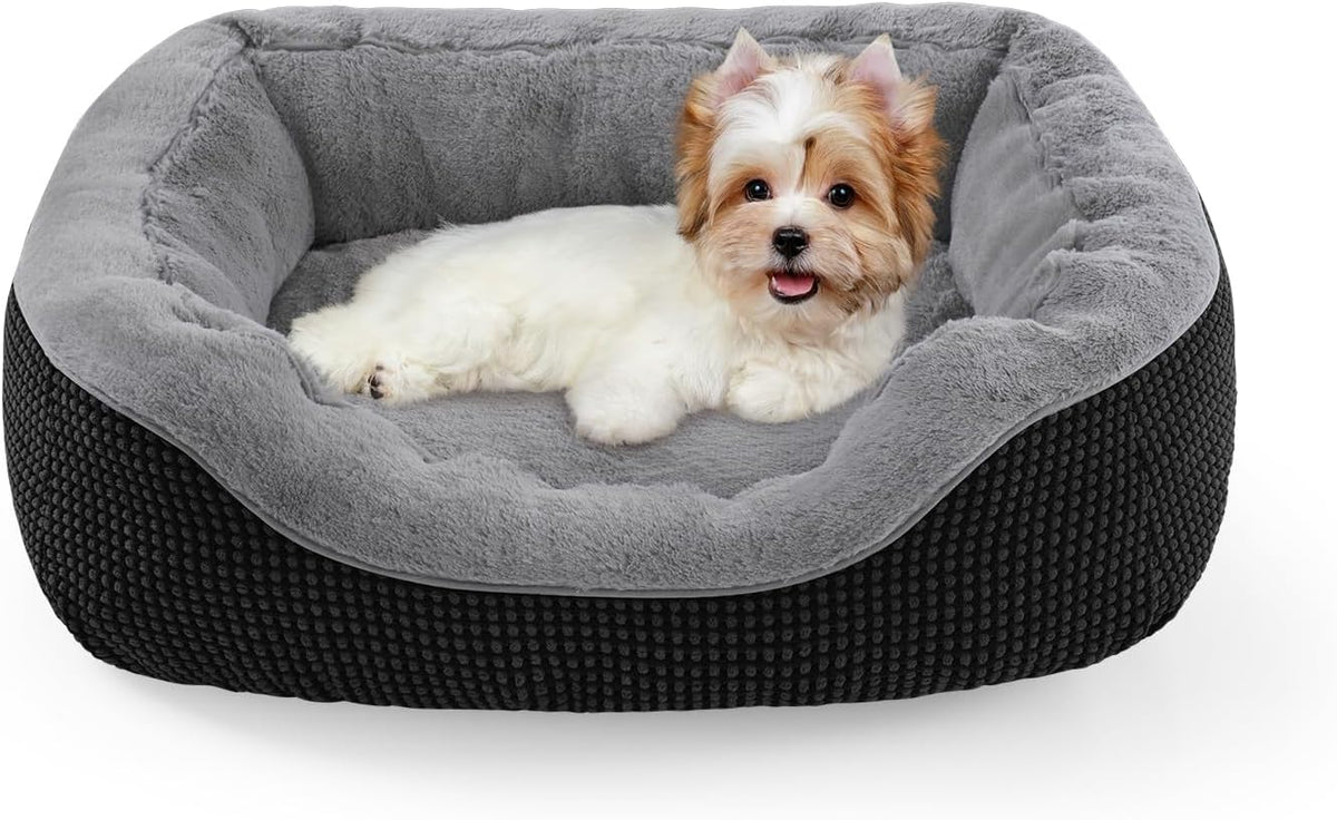 Medium Dog Beds for Medium Dogs Washable, Rectangle Dog Bed Medium Size Dog, Orthopedic Dog Bed, Warming Soft Calming Sleeping Puppy Bed Durable Pet Bed with Anti-Slip Bottom M(30"x24"x9")