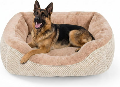 Medium Dog Beds for Medium Dogs Washable, Rectangle Dog Bed Medium Size Dog, Orthopedic Dog Bed, Warming Soft Calming Sleeping Puppy Bed Durable Pet Bed with Anti-Slip Bottom M(30"x24"x9")