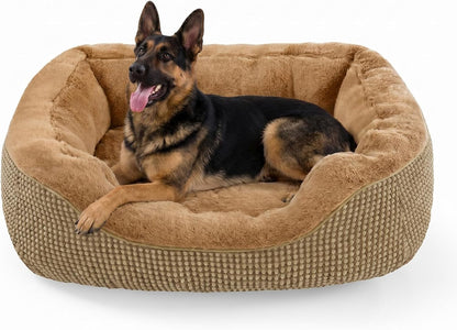 Medium Dog Beds for Medium Dogs Washable, Rectangle Dog Bed Medium Size Dog, Orthopedic Dog Bed, Warming Soft Calming Sleeping Puppy Bed Durable Pet Bed with Anti-Slip Bottom M(30"x24"x9")
