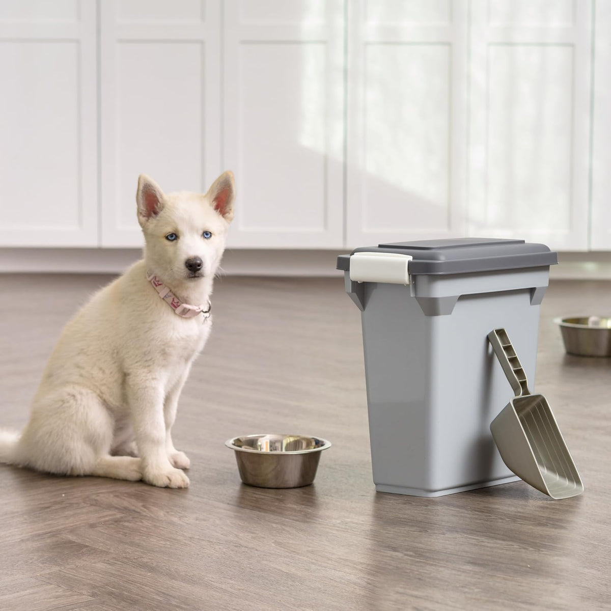Dog Food Storage Container, Up to 13 lbs, Dark Gray, Made in USA