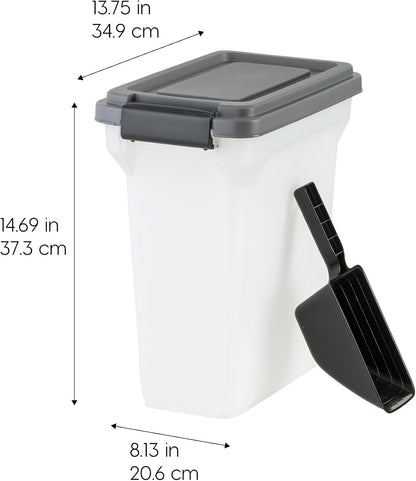 Dog Food Storage Container, Up to 13 lbs, Dark Gray, Made in USA
