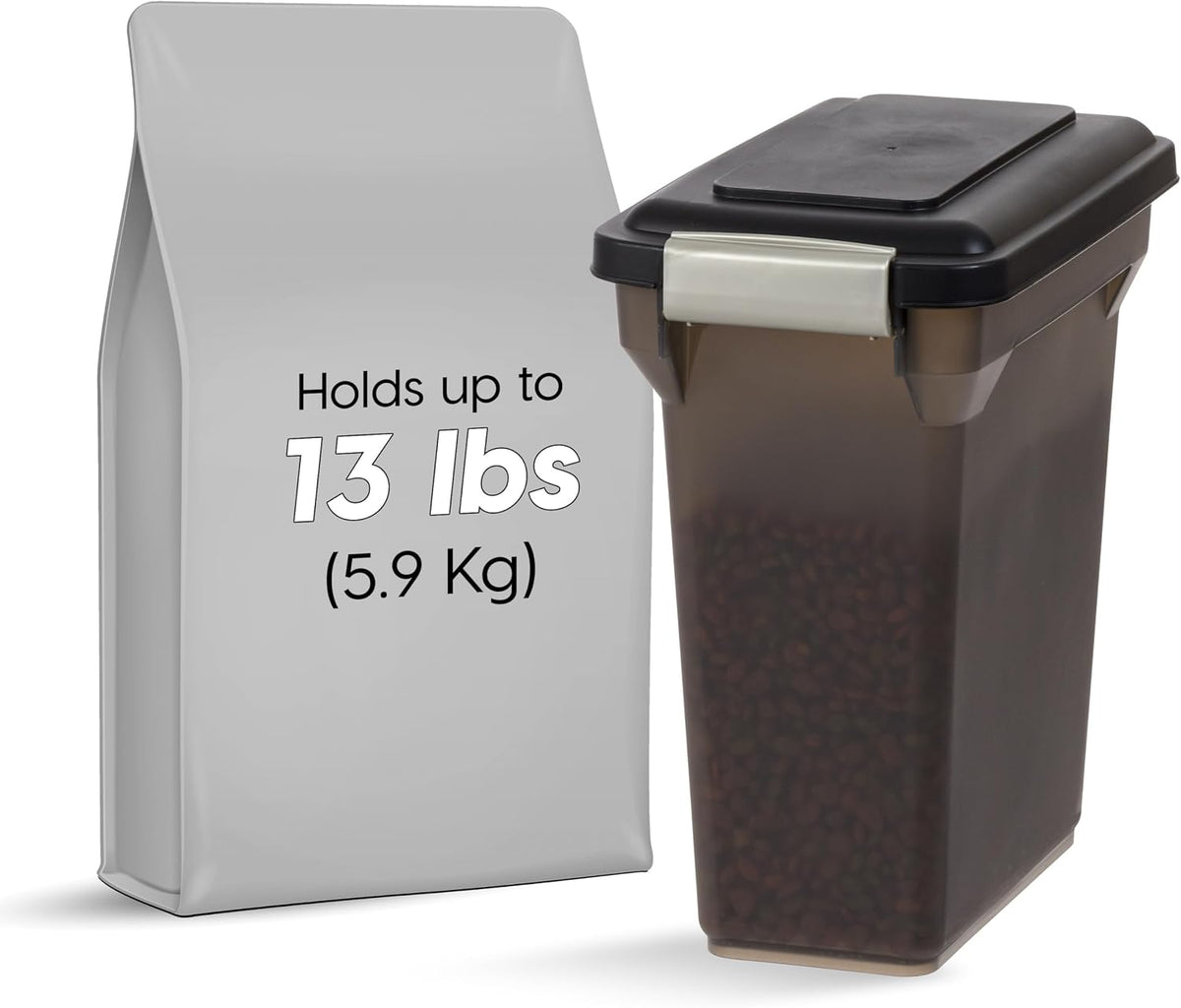 Dog Food Storage Container, Up to 13 lbs, Dark Gray, Made in USA
