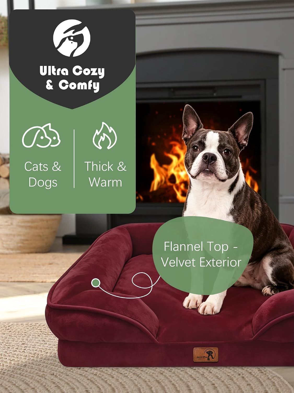 Orthopedic Dog Bed with Sides - Dog Sofa Beds for Medium Dogs, Supportive Foam Pet Couch Bed with Washable Removable Cover, Waterproof Lining and Non-Slip Bottom, Grey - M