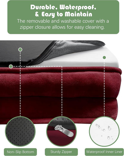 Orthopedic Dog Bed with Sides - Dog Sofa Beds for Medium Dogs, Supportive Foam Pet Couch Bed with Washable Removable Cover, Waterproof Lining and Non-Slip Bottom, Grey - M