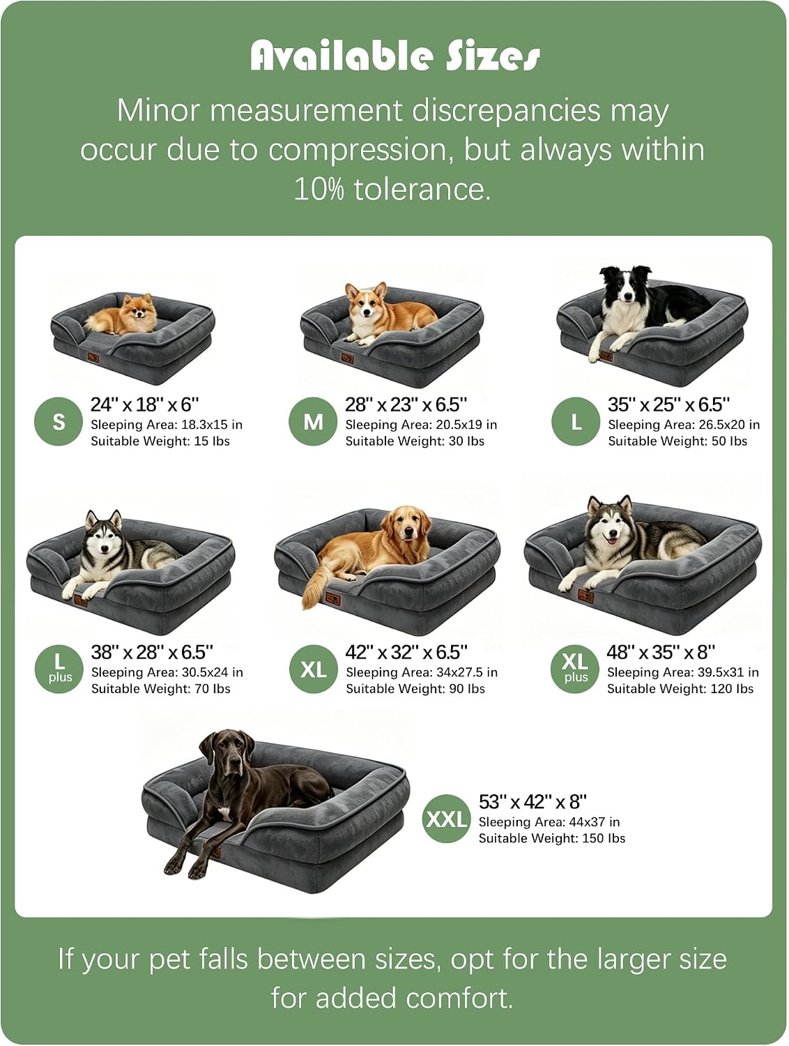 Orthopedic Dog Bed with Sides - Dog Sofa Beds for Medium Dogs, Supportive Foam Pet Couch Bed with Washable Removable Cover, Waterproof Lining and Non-Slip Bottom, Grey - M