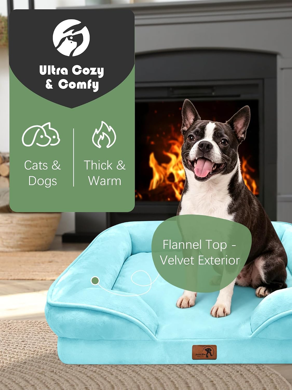 Orthopedic Dog Bed with Sides - Dog Sofa Beds for Medium Dogs, Supportive Foam Pet Couch Bed with Washable Removable Cover, Waterproof Lining and Non-Slip Bottom, Grey - M