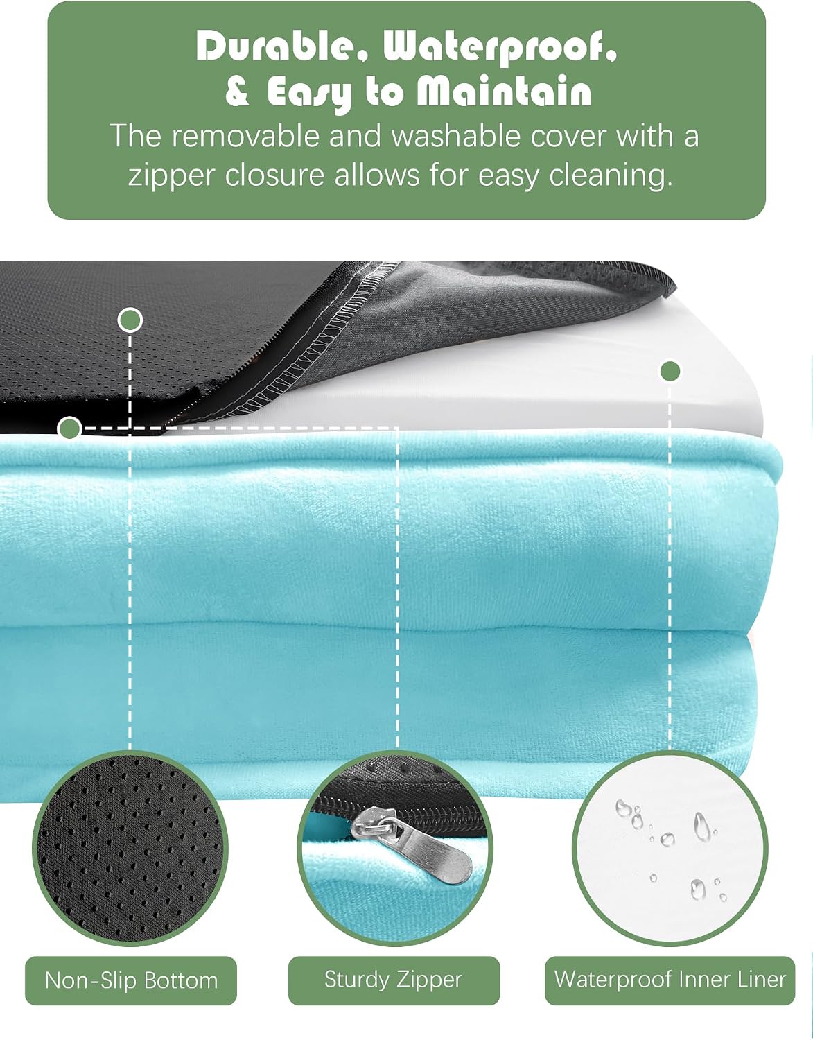 Orthopedic Dog Bed with Sides - Dog Sofa Beds for Medium Dogs, Supportive Foam Pet Couch Bed with Washable Removable Cover, Waterproof Lining and Non-Slip Bottom, Grey - M