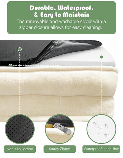 Orthopedic Dog Bed with Sides - Dog Sofa Beds for Medium Dogs, Supportive Foam Pet Couch Bed with Washable Removable Cover, Waterproof Lining and Non-Slip Bottom, Grey - M