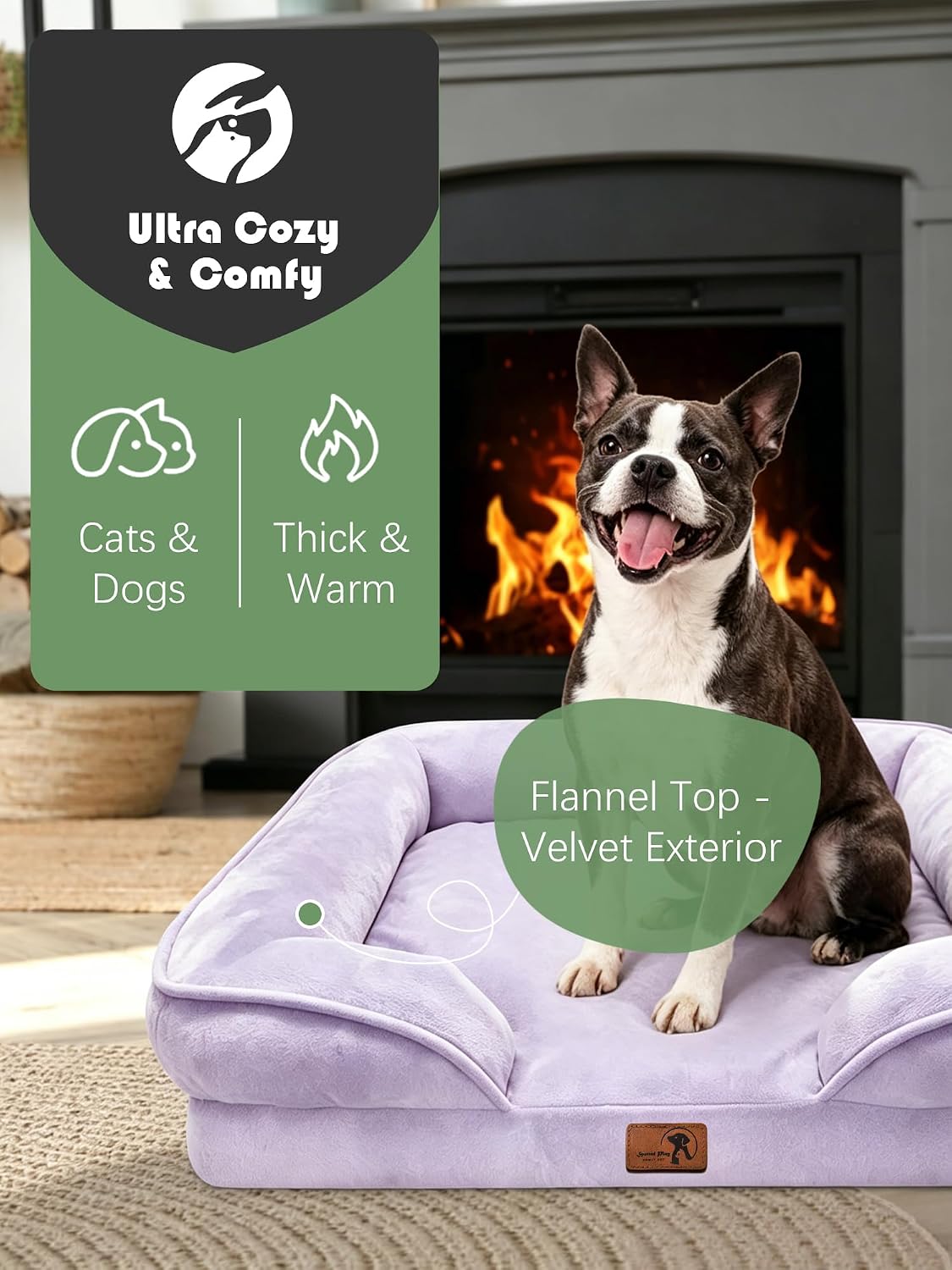 Orthopedic Dog Bed with Sides - Dog Sofa Beds for Medium Dogs, Supportive Foam Pet Couch Bed with Washable Removable Cover, Waterproof Lining and Non-Slip Bottom, Grey - M