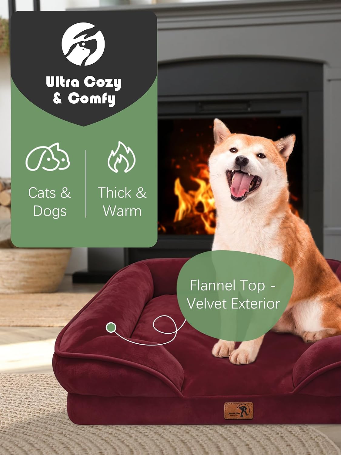 Orthopedic Dog Bed with Sides - Dog Sofa Beds for Medium Dogs, Supportive Foam Pet Couch Bed with Washable Removable Cover, Waterproof Lining and Non-Slip Bottom, Grey - M
