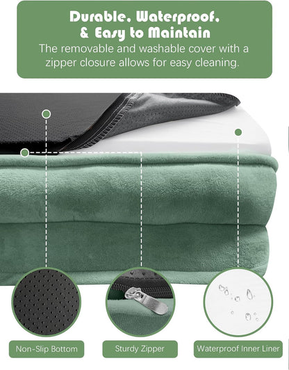 Orthopedic Dog Bed with Sides - Dog Sofa Beds for Medium Dogs, Supportive Foam Pet Couch Bed with Washable Removable Cover, Waterproof Lining and Non-Slip Bottom, Grey - M