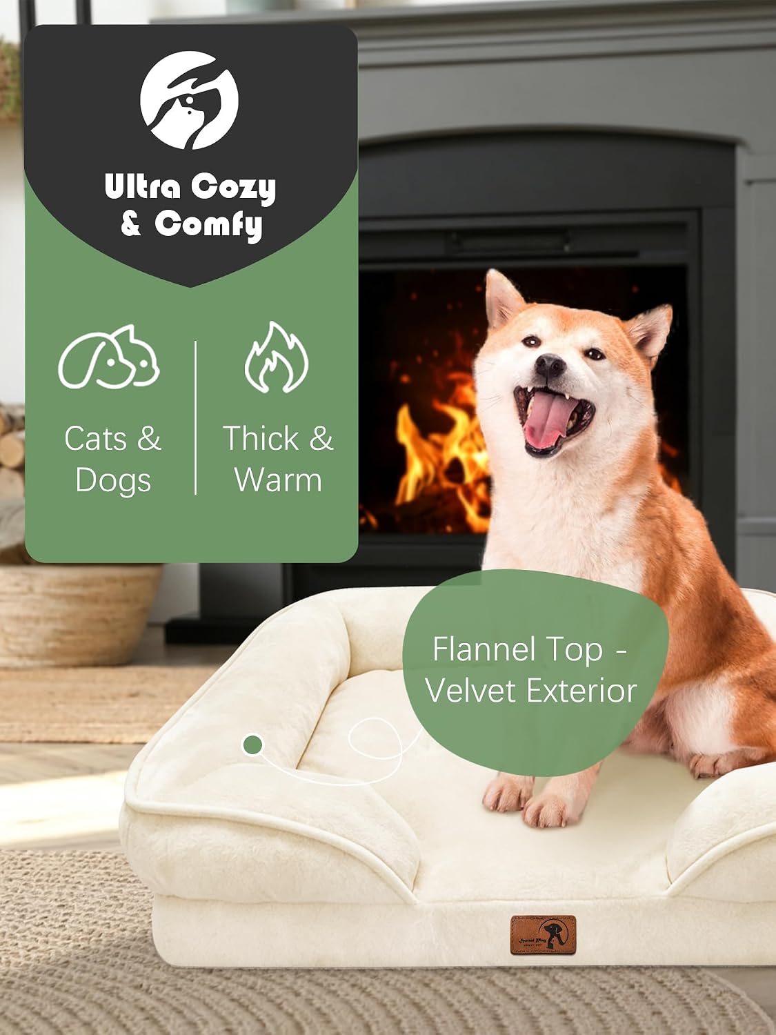 Orthopedic Dog Bed with Sides - Dog Sofa Beds for Medium Dogs, Supportive Foam Pet Couch Bed with Washable Removable Cover, Waterproof Lining and Non-Slip Bottom, Grey - M