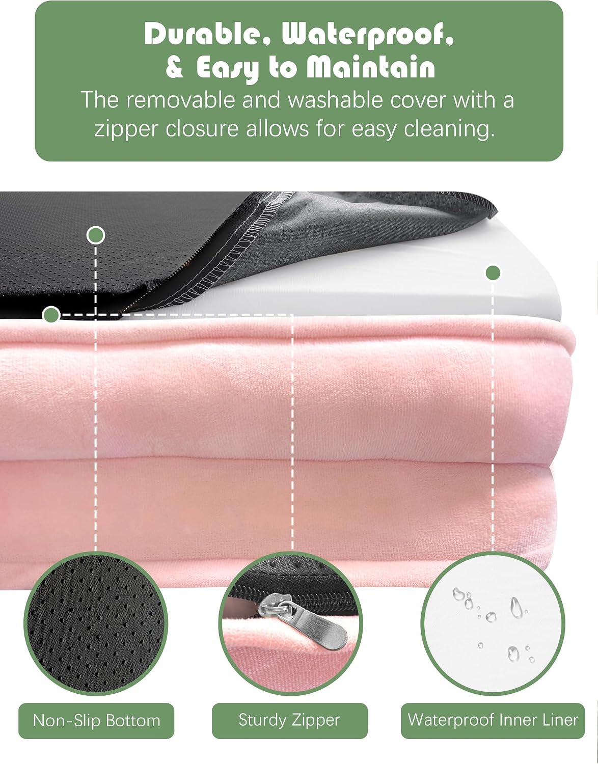 Orthopedic Dog Bed with Sides - Dog Sofa Beds for Medium Dogs, Supportive Foam Pet Couch Bed with Washable Removable Cover, Waterproof Lining and Non-Slip Bottom, Grey - M