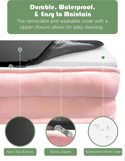 Orthopedic Dog Bed with Sides - Dog Sofa Beds for Medium Dogs, Supportive Foam Pet Couch Bed with Washable Removable Cover, Waterproof Lining and Non-Slip Bottom, Grey - M