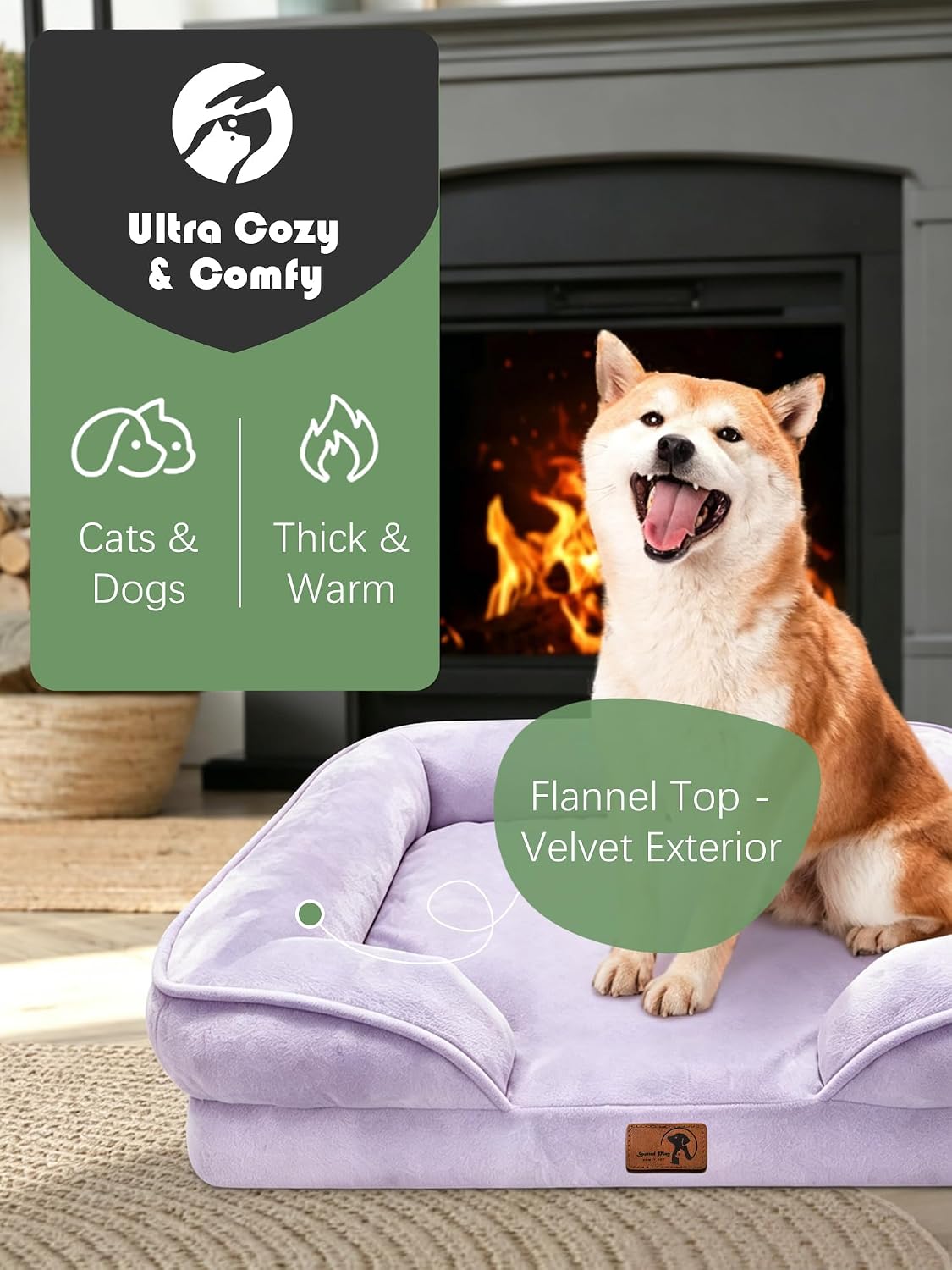 Orthopedic Dog Bed with Sides - Dog Sofa Beds for Medium Dogs, Supportive Foam Pet Couch Bed with Washable Removable Cover, Waterproof Lining and Non-Slip Bottom, Grey - M