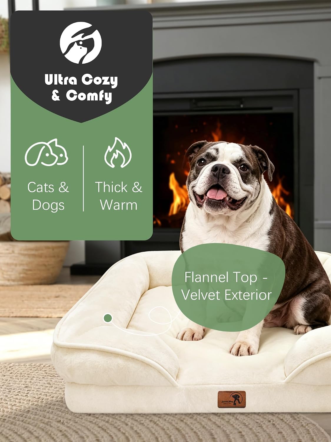 Orthopedic Dog Bed with Sides - Dog Sofa Beds for Medium Dogs, Supportive Foam Pet Couch Bed with Washable Removable Cover, Waterproof Lining and Non-Slip Bottom, Grey - M