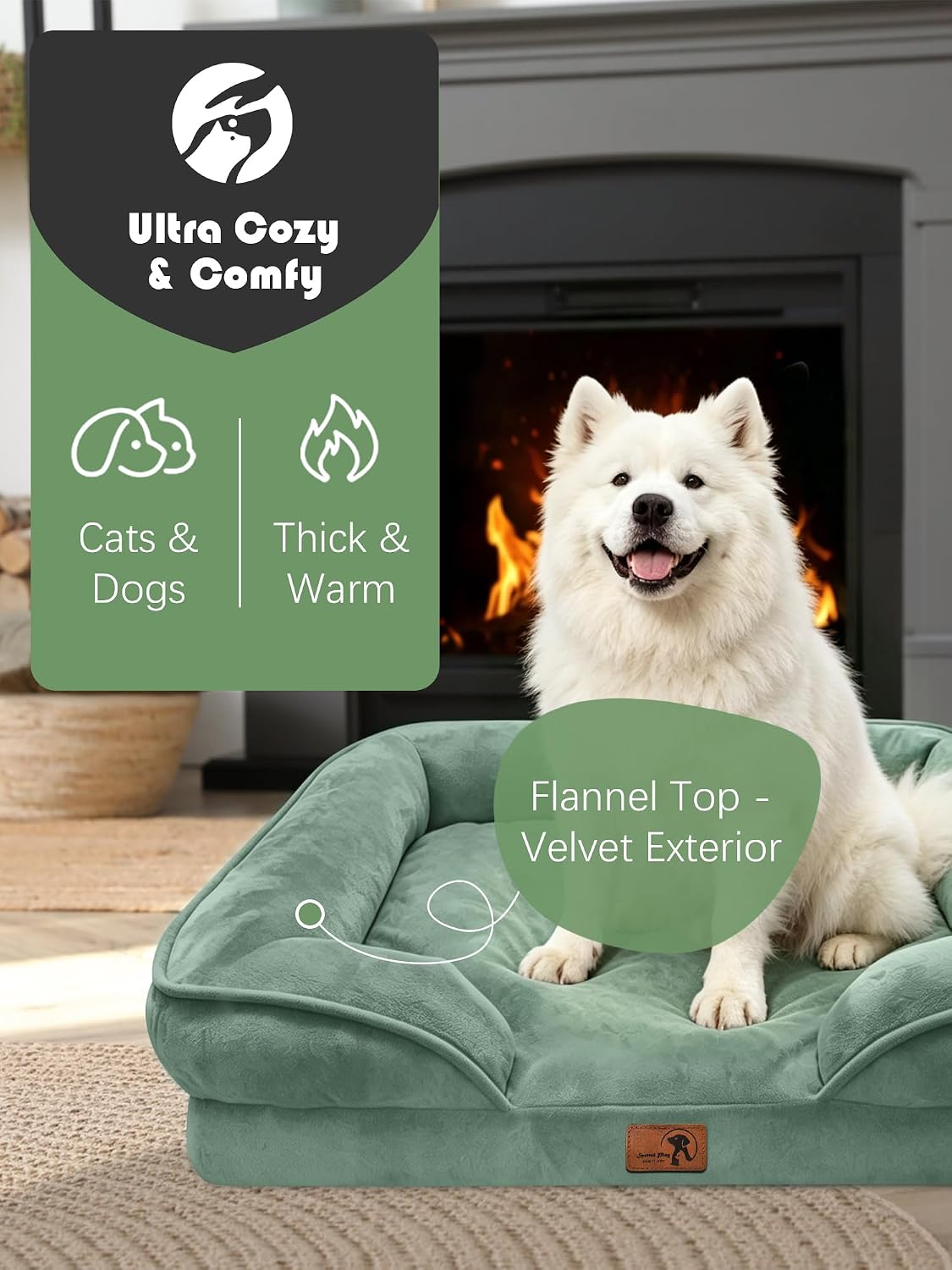 Orthopedic Dog Bed with Sides - Dog Sofa Beds for Medium Dogs, Supportive Foam Pet Couch Bed with Washable Removable Cover, Waterproof Lining and Non-Slip Bottom, Grey - M