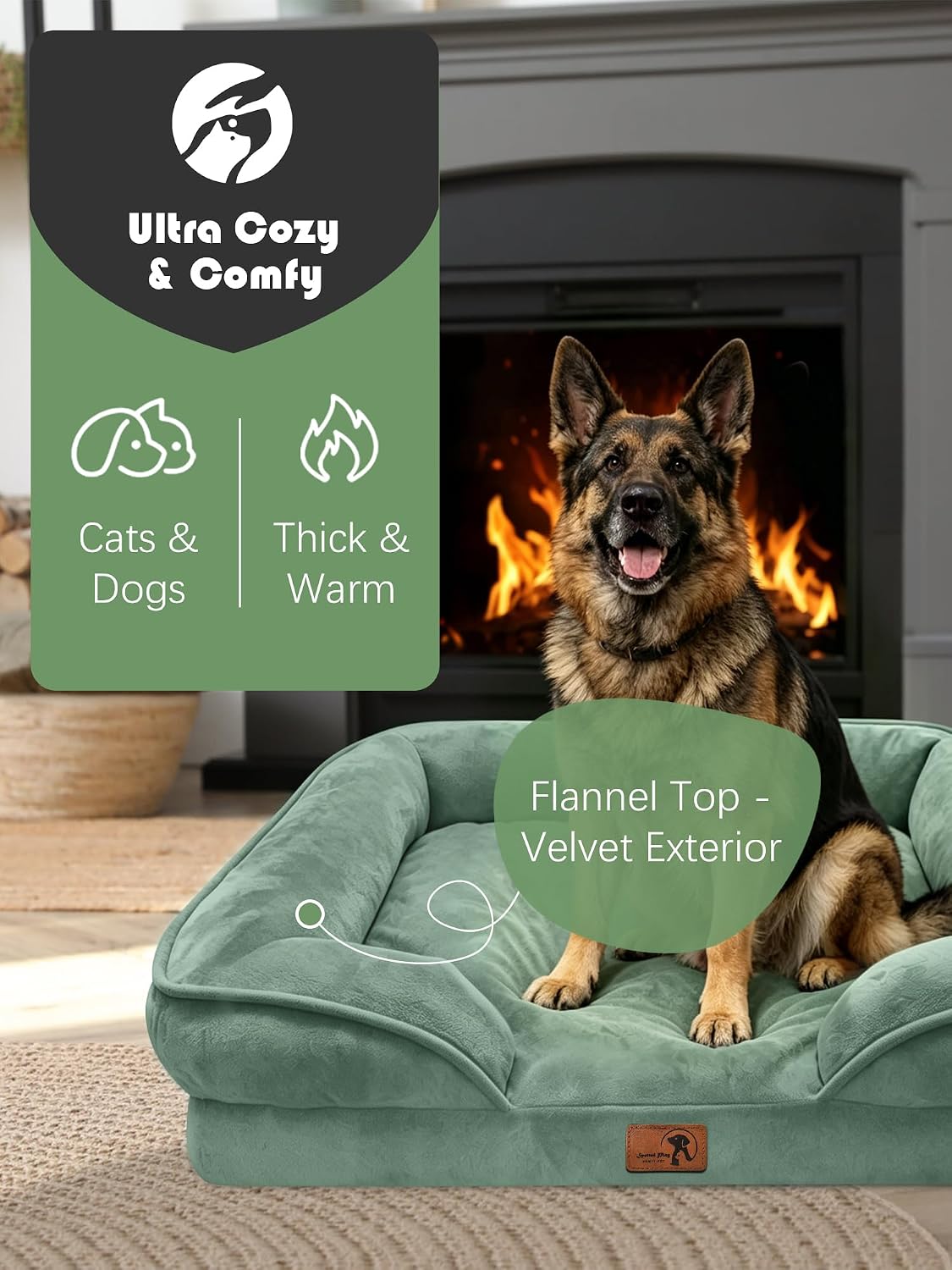 Orthopedic Dog Bed with Sides - Dog Sofa Beds for Medium Dogs, Supportive Foam Pet Couch Bed with Washable Removable Cover, Waterproof Lining and Non-Slip Bottom, Grey - M