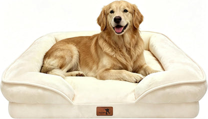 Orthopedic Dog Bed with Sides - Dog Sofa Beds for Medium Dogs, Supportive Foam Pet Couch Bed with Washable Removable Cover, Waterproof Lining and Non-Slip Bottom, Grey - M