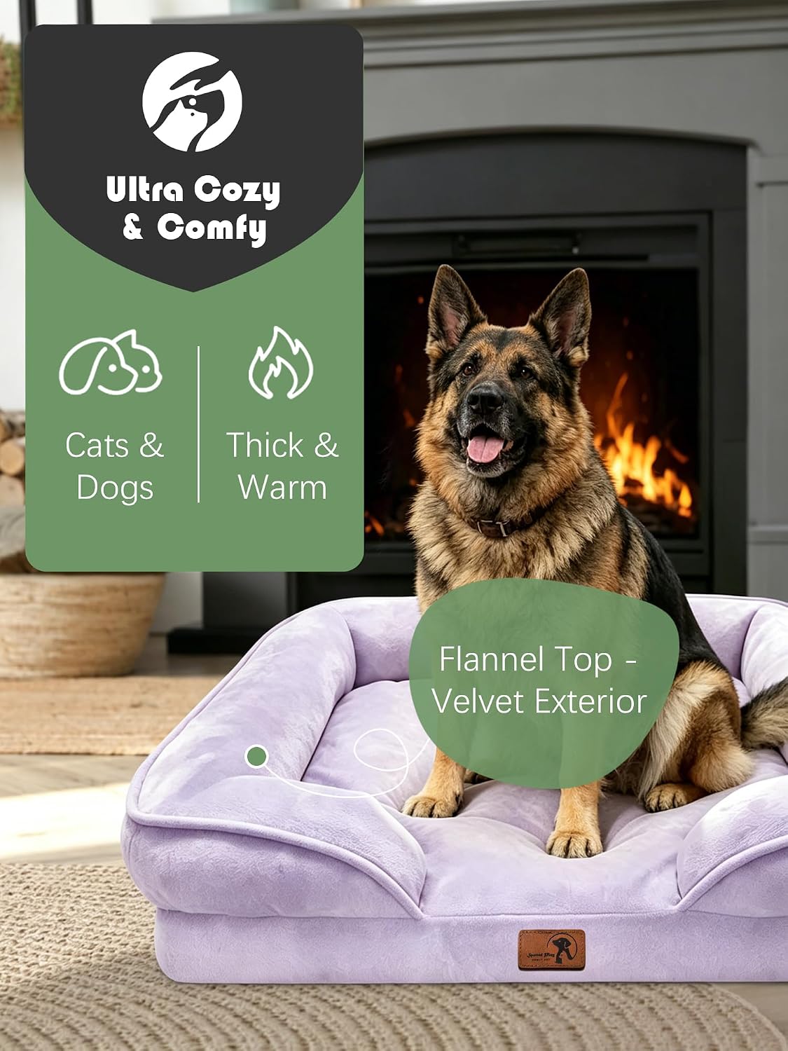 Orthopedic Dog Bed with Sides - Dog Sofa Beds for Medium Dogs, Supportive Foam Pet Couch Bed with Washable Removable Cover, Waterproof Lining and Non-Slip Bottom, Grey - M