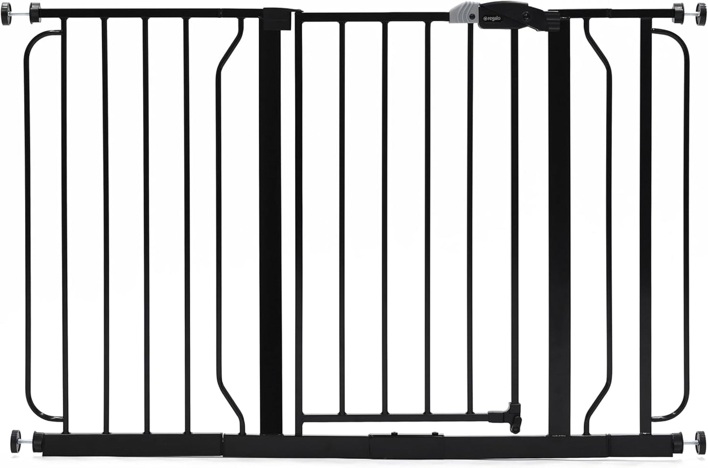 Safety 29"-49" Extra Wide Baby Gate, Bottom of Stairs & Doorways | Pressure Mounted with Door, For Babies, Toddlers & Pets, Platinum, Tested & Trusted for 30 Years