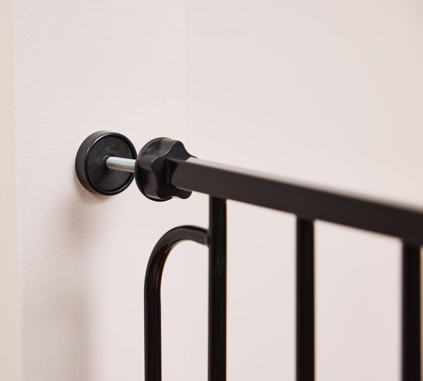 Safety 29"-49" Extra Wide Baby Gate, Bottom of Stairs & Doorways | Pressure Mounted with Door, For Babies, Toddlers & Pets, Platinum, Tested & Trusted for 30 Years