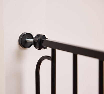 Safety 29"-49" Extra Wide Baby Gate, Bottom of Stairs & Doorways | Pressure Mounted with Door, For Babies, Toddlers & Pets, Platinum, Tested & Trusted for 30 Years