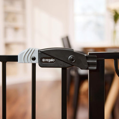 Safety 29"-49" Extra Wide Baby Gate, Bottom of Stairs & Doorways | Pressure Mounted with Door, For Babies, Toddlers & Pets, Platinum, Tested & Trusted for 30 Years