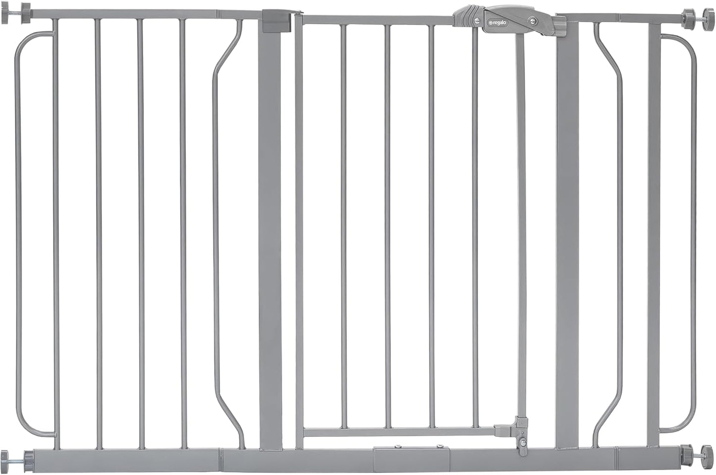 Safety 29"-49" Extra Wide Baby Gate, Bottom of Stairs & Doorways | Pressure Mounted with Door, For Babies, Toddlers & Pets, Platinum, Tested & Trusted for 30 Years