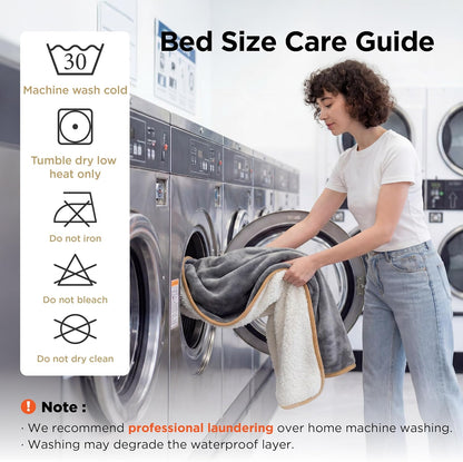 Waterproof Dog Blankets for Small Dogs Soft Cat Blanket Warm,25X35 | Washable Plush Sherpa Fleece Puppy Blanket for Couch Protector, Reversible Cozy Calming Throw for Pet Indoor,Grey
