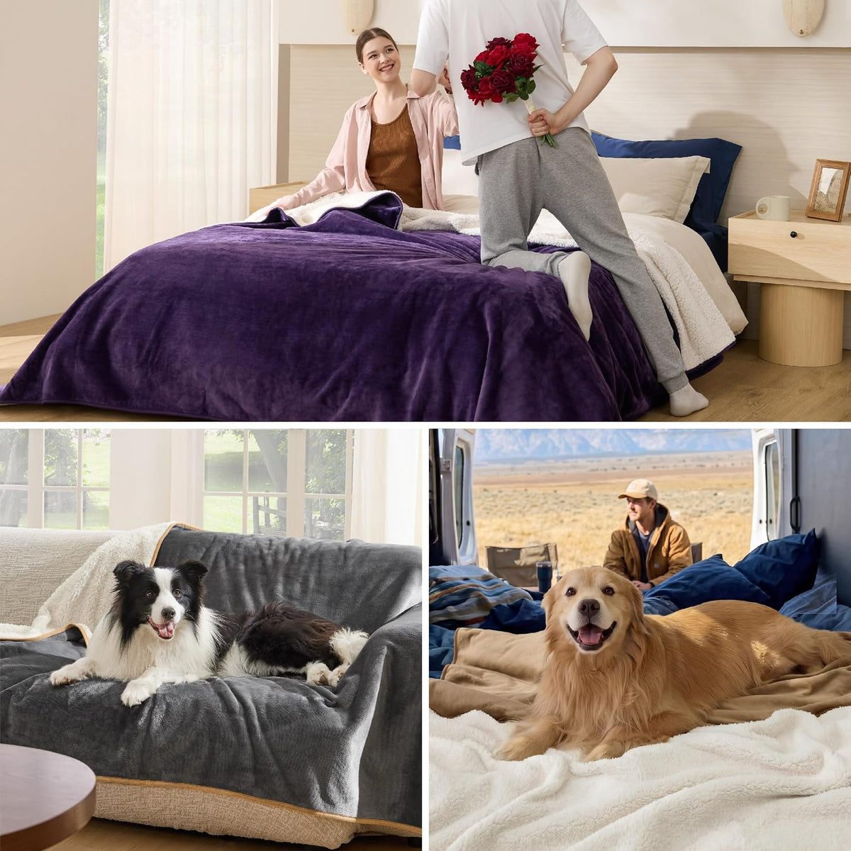 Waterproof Dog Blankets for Small Dogs Soft Cat Blanket Warm,25X35 | Washable Plush Sherpa Fleece Puppy Blanket for Couch Protector, Reversible Cozy Calming Throw for Pet Indoor,Grey