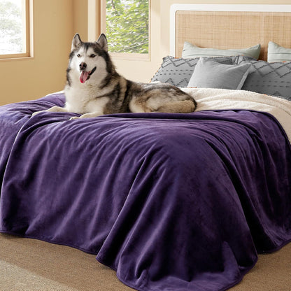 Waterproof Dog Blankets for Small Dogs Soft Cat Blanket Warm,25X35 | Washable Plush Sherpa Fleece Puppy Blanket for Couch Protector, Reversible Cozy Calming Throw for Pet Indoor,Grey