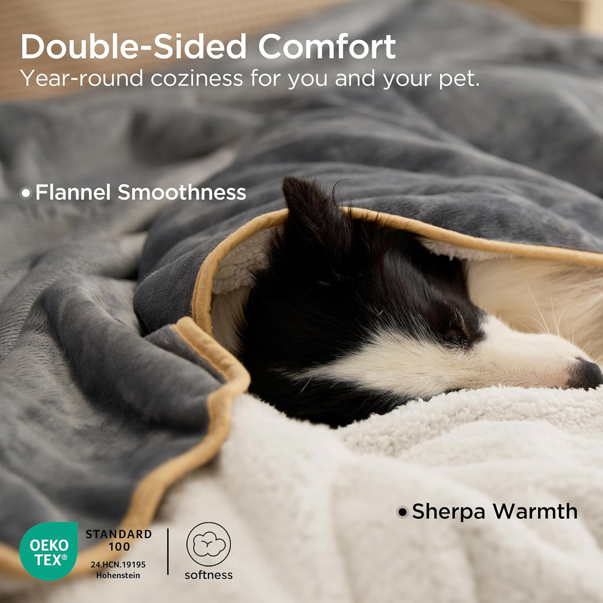 Waterproof Dog Blankets for Small Dogs Soft Cat Blanket Warm,25X35 | Washable Plush Sherpa Fleece Puppy Blanket for Couch Protector, Reversible Cozy Calming Throw for Pet Indoor,Grey