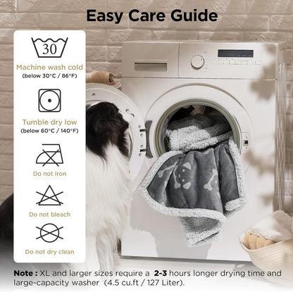 Waterproof Dog Blankets for Small Dogs Soft Cat Blanket Warm,25X35 | Washable Plush Sherpa Fleece Puppy Blanket for Couch Protector, Reversible Cozy Calming Throw for Pet Indoor,Grey