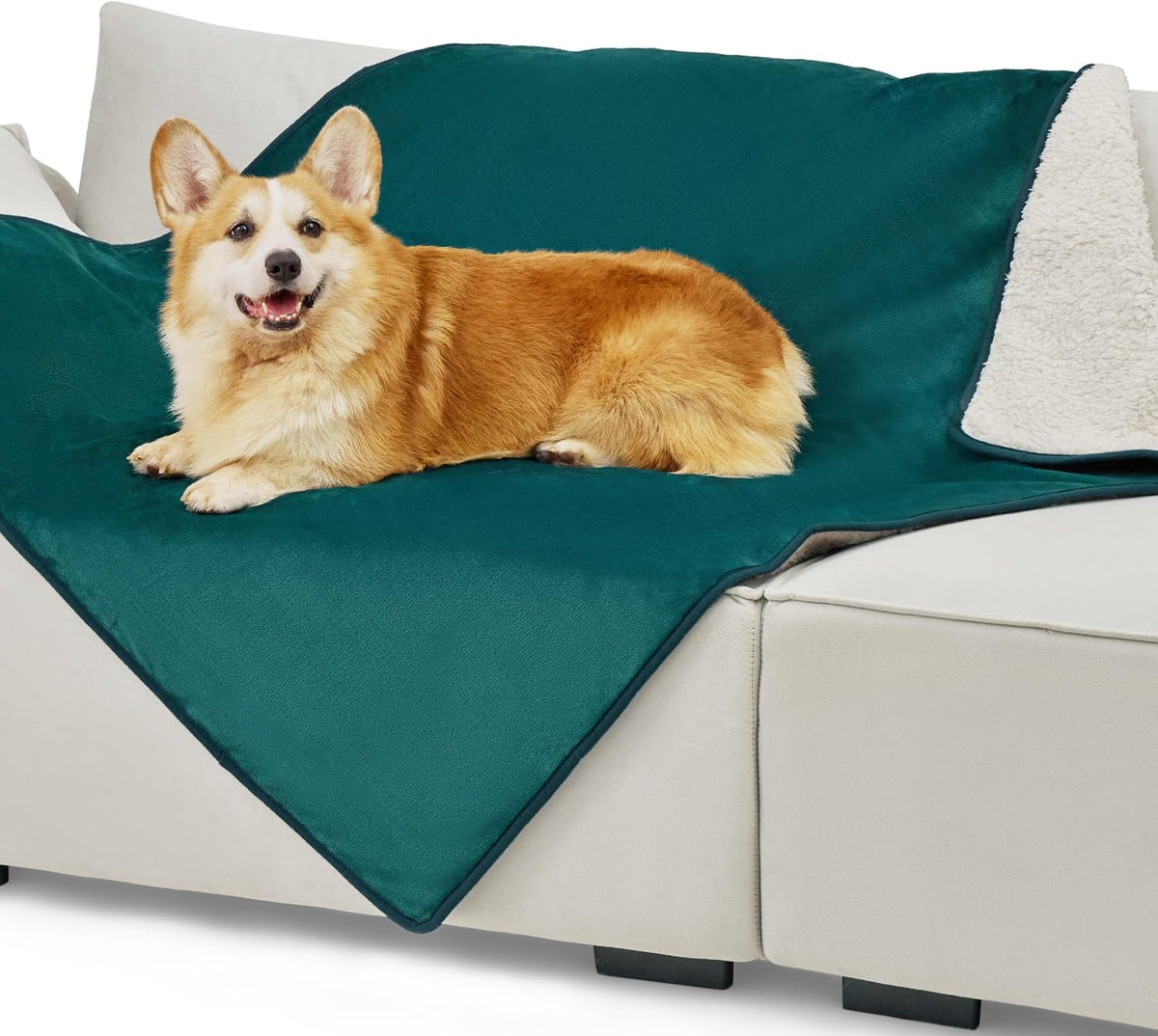 Waterproof Dog Blankets for Small Dogs Soft Cat Blanket Warm,25X35 | Washable Plush Sherpa Fleece Puppy Blanket for Couch Protector, Reversible Cozy Calming Throw for Pet Indoor,Grey