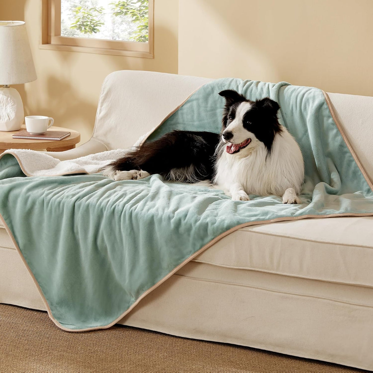 Waterproof Dog Blankets for Small Dogs Soft Cat Blanket Warm,25X35 | Washable Plush Sherpa Fleece Puppy Blanket for Couch Protector, Reversible Cozy Calming Throw for Pet Indoor,Grey