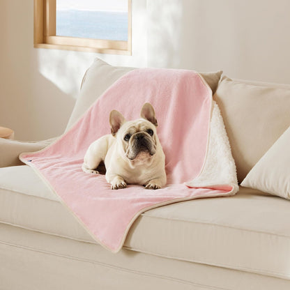 Waterproof Dog Blankets for Small Dogs Soft Cat Blanket Warm,25X35 | Washable Plush Sherpa Fleece Puppy Blanket for Couch Protector, Reversible Cozy Calming Throw for Pet Indoor,Grey