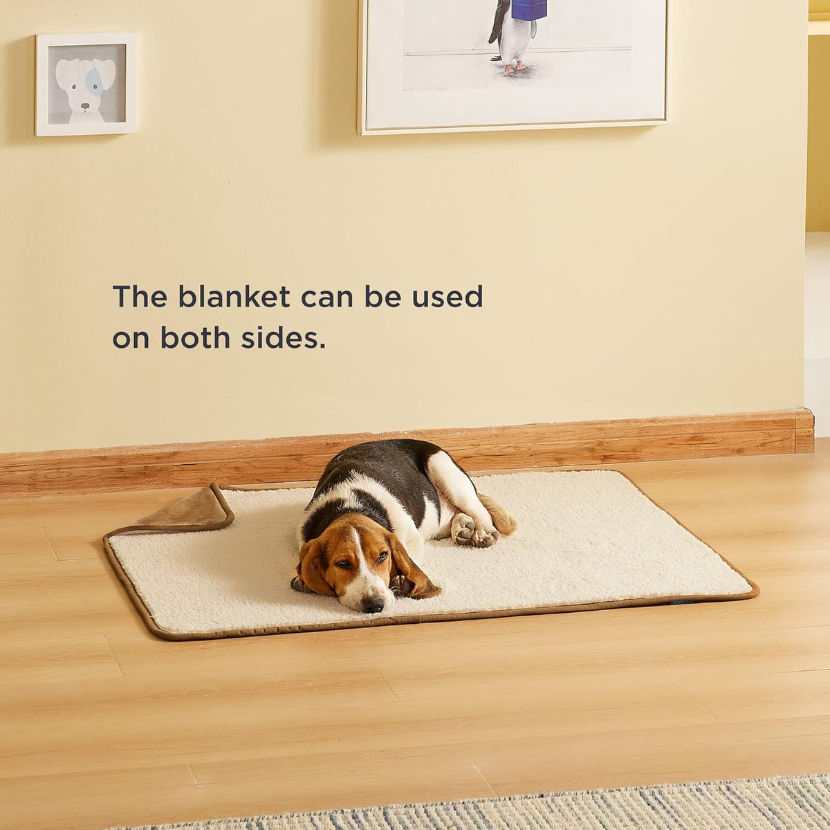Waterproof Dog Blankets for Small Dogs Soft Cat Blanket Warm,25X35 | Washable Plush Sherpa Fleece Puppy Blanket for Couch Protector, Reversible Cozy Calming Throw for Pet Indoor,Grey