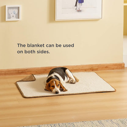 Waterproof Dog Blankets for Small Dogs Soft Cat Blanket Warm,25X35 | Washable Plush Sherpa Fleece Puppy Blanket for Couch Protector, Reversible Cozy Calming Throw for Pet Indoor,Grey