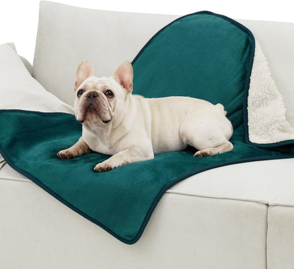 Waterproof Dog Blankets for Small Dogs Soft Cat Blanket Warm,25X35 | Washable Plush Sherpa Fleece Puppy Blanket for Couch Protector, Reversible Cozy Calming Throw for Pet Indoor,Grey